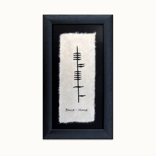 Hand painted ogham writing