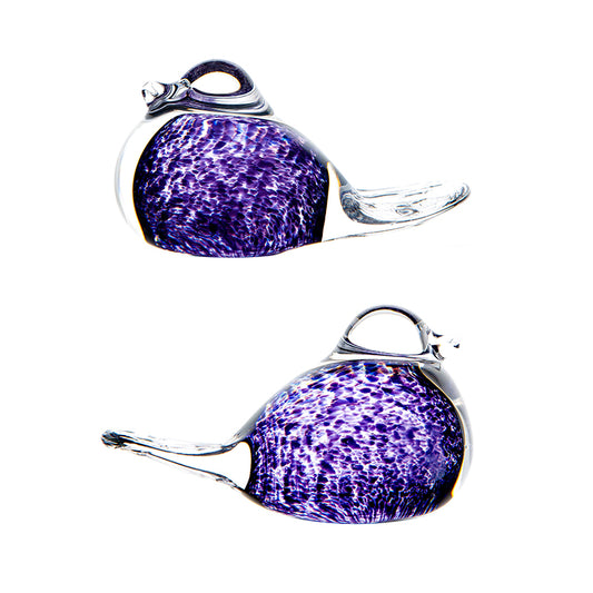 Wild Heather Glass Lovebirds Pair