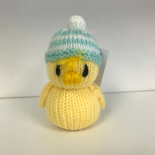 Hand knit Duck Green Hat