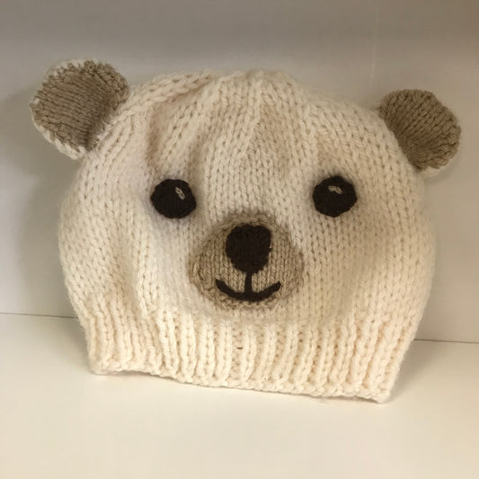 Hand Knit Hat Polar Bear