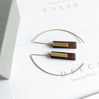 Long Back Rectangle Earrings