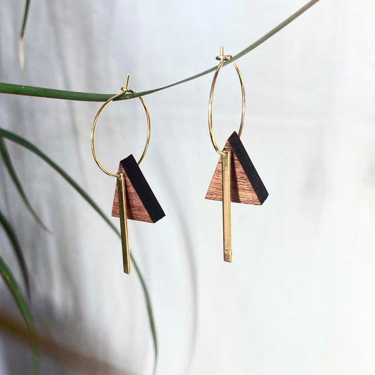 Triangle with Small Hoop Earrings