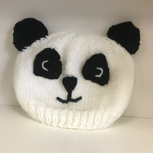 Hand Knit Hat Panda
